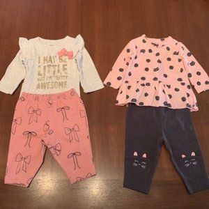 Carters Top & Legging Set (Bundle) 3 months